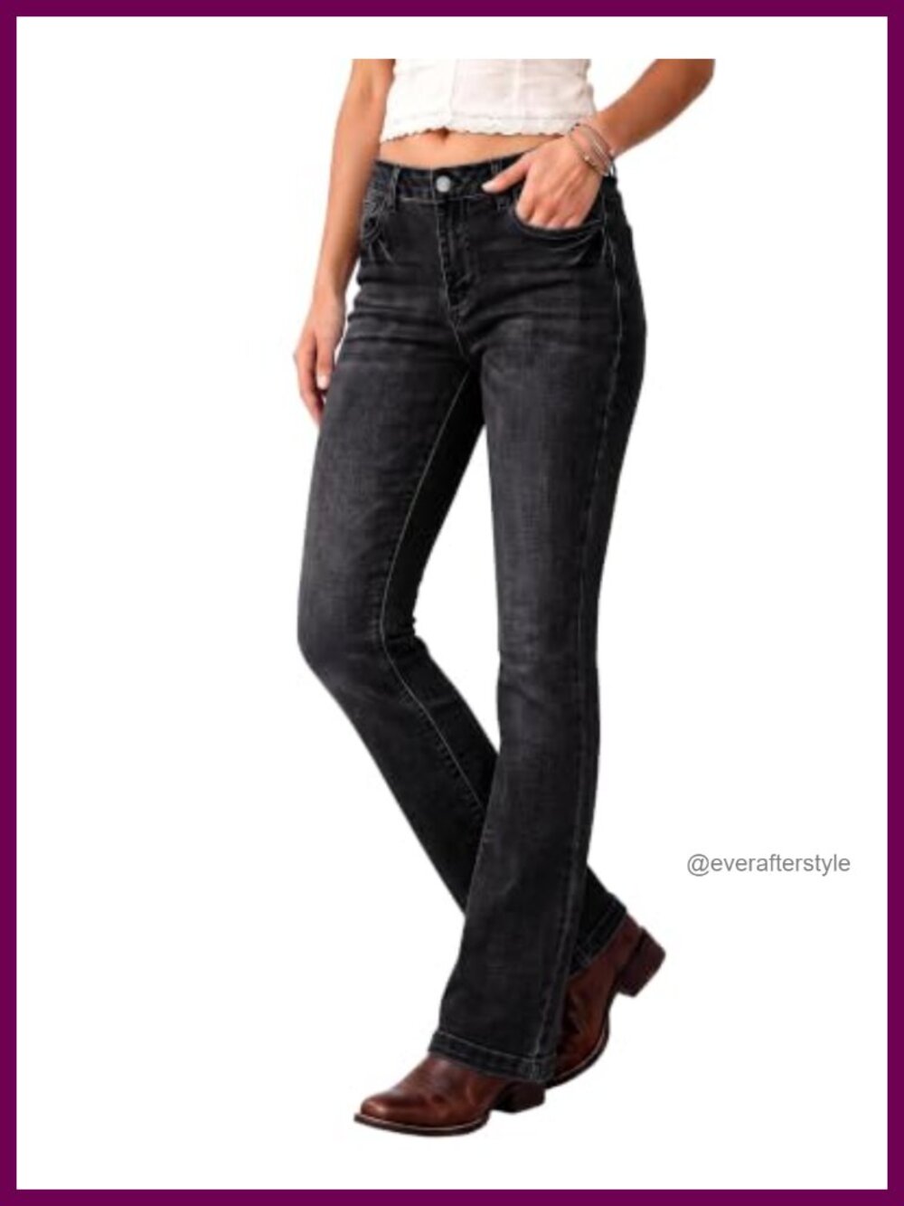 Mid Rise Bootcut Stretch Jeans 30.5 Inseam 5-Pocket Denim